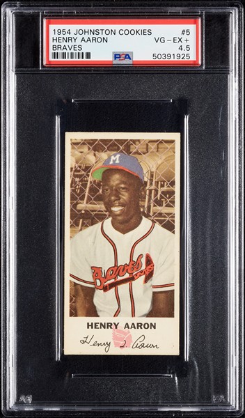 HANK AARON HOF 1954 Johnson Cookies Milwaukee Atlanta Braves REPRINT Baseball Card