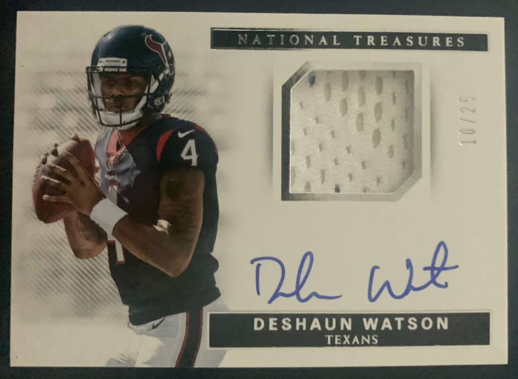 2017 National Treasures DESHAUN WATSON Auto /25 Jersey Rookie Clemson –  Forever Young Sports Cards